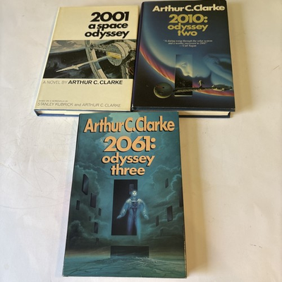 #ad Arthur C Clarke 2001 Space Odyssey 2010 2061 Two Three Book Club Edition LOT HC $49.95