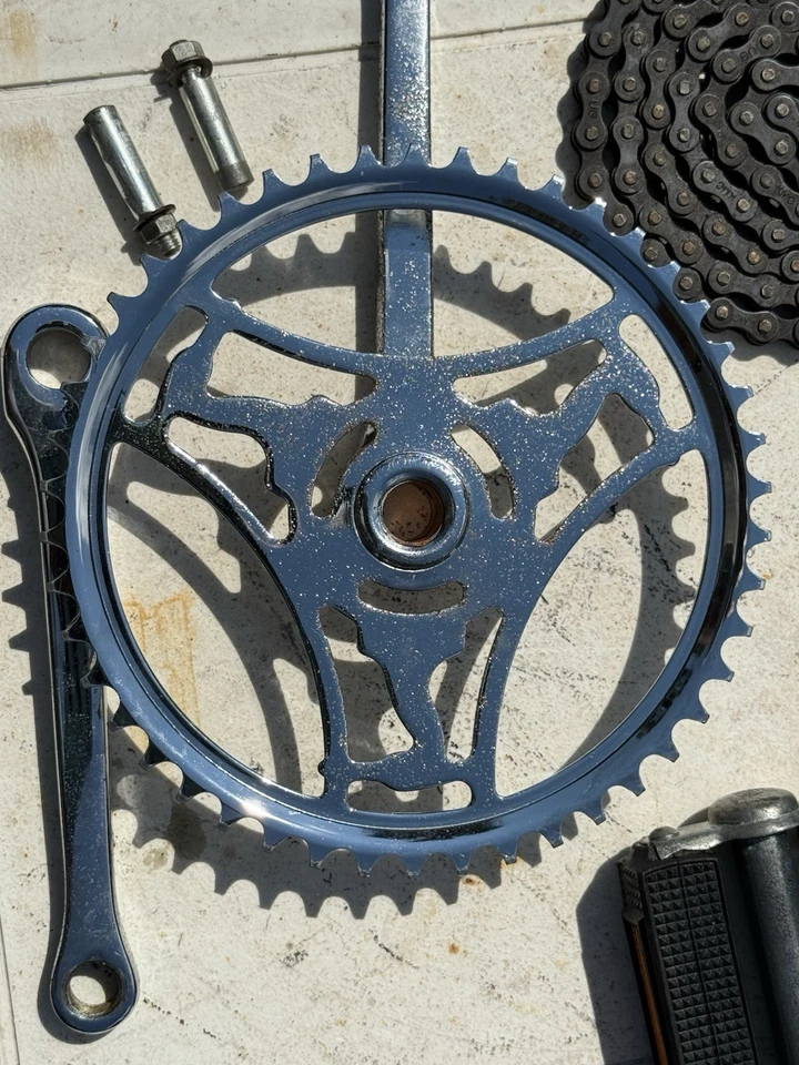 Juego de bielas Raleigh DL1 Tourist/Sports 6 1/2" 48T, cotters, pedales de unión y cadena Foto 4 de 4