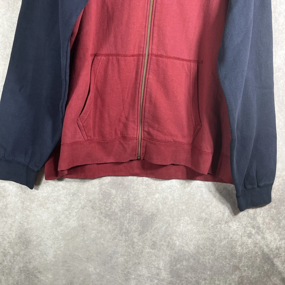 Vintage Tommy Jeans Hoodie Jacket Mens XXL Red Blue Full Zip Hilfiger Spell Out - Image 3 of 4
