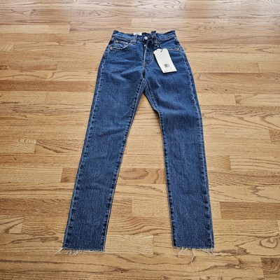 New Levis Premium 501 S Skinny High Rise Raw Hem Jeans Womens Size 23x30 NWT