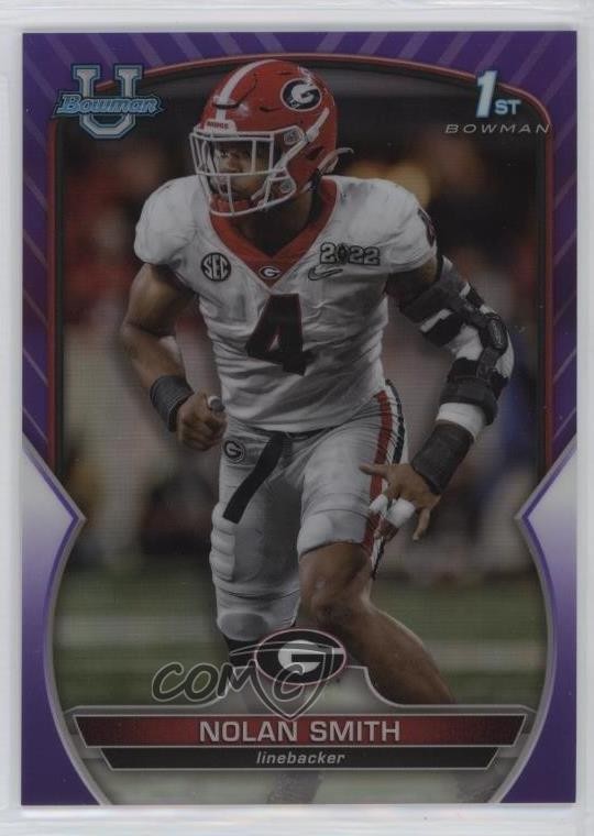 2022 Bowman U Chrome Purple Refractor 32/399 Nolan Smith #33 02s2