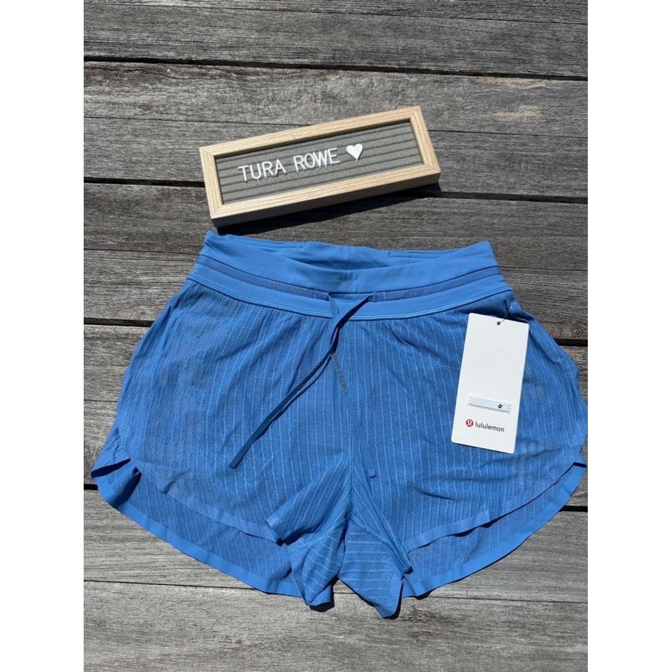 Lululemon Fast and Free Airflow Running Short 3" Pool Party Blue Size 4 NWT