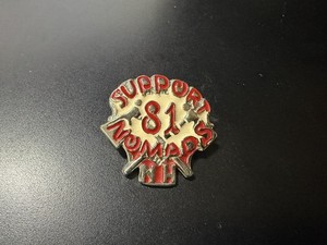 HELLS ANGELS SUPPORT PIN SUPPORT NOMADS NH 81 1.25" W x 1.25" H DOUBLE PIN USED