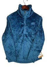 North Face OSITO Pullover Womens 1/4 Zip Fleece Monterey Blue Sweater - Size L