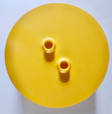 Vintage Heller Massimo Vignelli Yellow Stacking Storage Box with Lid  / Italy