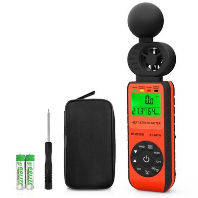BT-881W Heat Stress Meter Anemometer, Digital Indoor/Outdoor WBGT (Wet Bulb G...