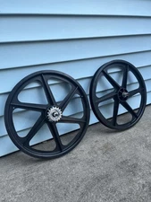 Black Skyway Old School 20 inch Tuff Wheels Mags Rims Bmx New 6 Spoke OGK Mag