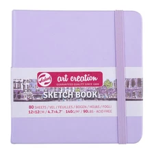 Pastel Violet Hardbound Art Sketchbook 80 Pages Acid Free Paper 140g m2