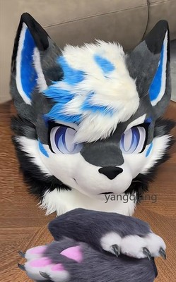 Fursuit Long Fur Husky Fox Mascot Head Party Halloween Fur Cosplay-Promotion