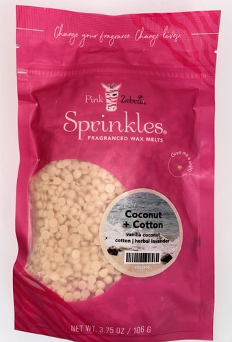 COCONUT + COTTON Pink Zebra Wax Melt Sprinkles 3.75 oz Bag NEW! Non ...