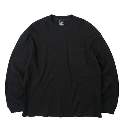 Frizmworks Oversized Waffle Pocket L/S Tee Black