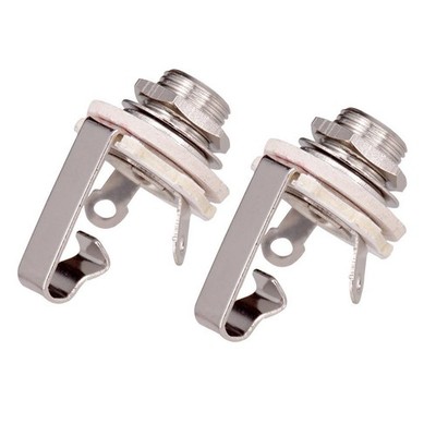 2 Stück Gitarre Bass 6,35 mm 1/4'' Stecker Ausgang Buchsen für Tonabnehmer Accs