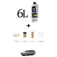 Hoffcar Wartungskit 4 Filter Und 6L ÖL FüR Volvo V50 2.0 D3 110KW Ab 2010