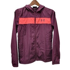 Under Armour Youth Full-Zip Windbreaker Hoodie Long-Sleeves Size Large