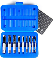 9 Pieces Hollow Punch Set 1/8"-1/2" with a Free Cutting MAT, Leather Hole Punc