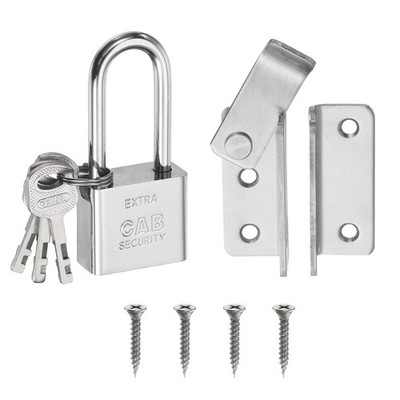 3mm Flip Latch Gate Latch 304 Stainless Steel Left Door Latch, Silver