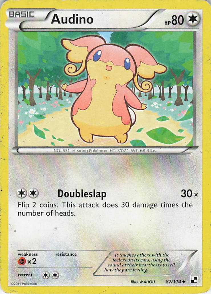 Audino 87/114 Uncommon Black & White Pokemon Heavily Played
