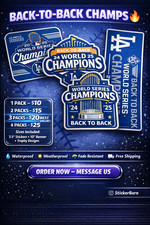 LA Dodgers Back-to-Back Champions Sticker Pack Waterproof Decals Bundle Deals