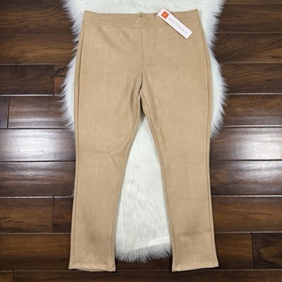 Jude Connally Women's Size XL Camel Faux Suede Olivia Ankle Pants