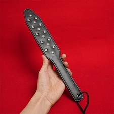 PU Leather Spanking Whip Flogger Paddle With Rivet BDSM Bondage Couples Flirting