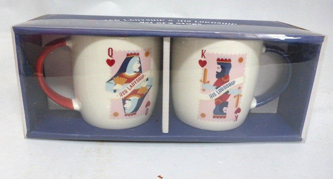 His Lordship & Her Ladyship King Queen Cards Set Tea Mug Coffee Cup Hot Drinks