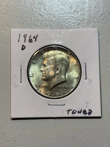 1964 D Kennedy Half Dollar BU Mylar Flip Gentle Tone
