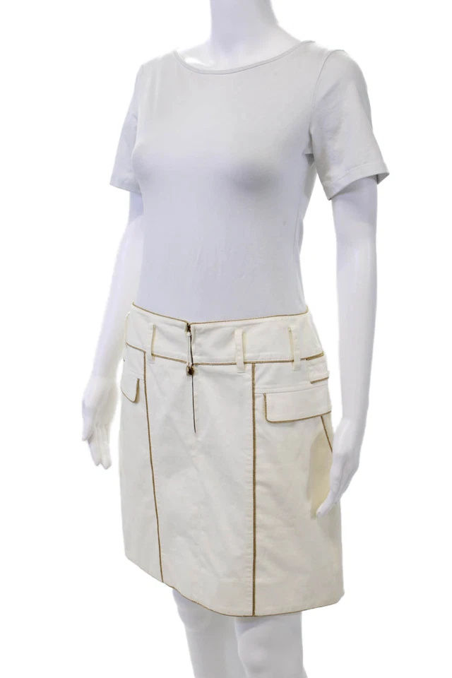 Per Se женщин молнии застежки с подкладкой карманы мини юбка бежевый размер 6 - Изображение 2 из 4