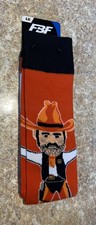 For Bare Feet Originals Oklahoma State Cowboys Mascot Crew Socks Orange Large