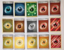 Pokemon lot Fire and Electric Holo Energy  Cards W / Dark , Leaf, & Fighting