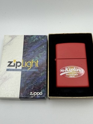 Vintage 1999 Mr Kipling Advertising Red Matte Zippo Ziplight New B12