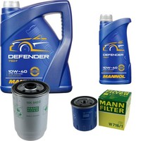 Mann Inspektionspaket 6L Mannol Defender 10W-40 FüR Peugeot Boxer Kasten 1.9 D