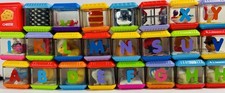 Fisher Price Peek a Boo Blocks Lot of 24 Random Educational Sensory Blocks