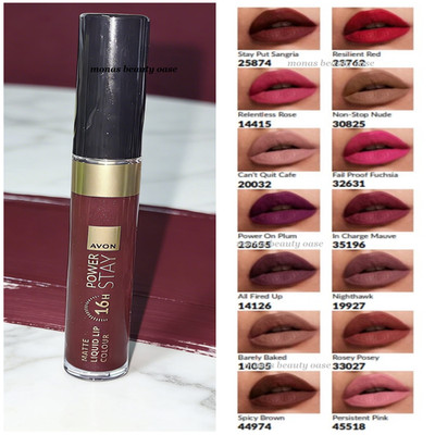 Avon POWER STAY 16h Flüssiger Lippenstift  ALL FIRED UP Trendy Farbe Matt Liquid