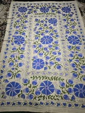 Uzbek Silk suzani handmade embroidery home decor 59"X82" 208x150cm D-7B