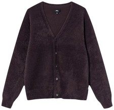 Stussy Shaggy Cardigan Eggplant Purple Size S