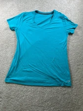 BCG Women's Turquoise Large V-Neck Performance Top