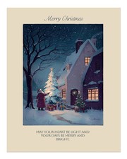 Enchanting Christmas Night Wall Art Poster - Cozy Holiday Scene