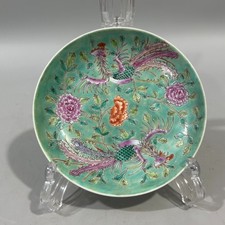 Nice Chinese Art Hand Painting Famille Rose Porcelain Flowers Plants Plate