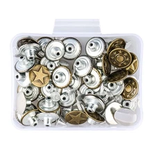 40pcs 17mm Metal Hammer on Denim Replacement Rhinestone Jeans Studs Buttons N