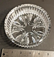 Waterford Best Wishes Crystal Wine Bottle Coaster 4.875" across the top