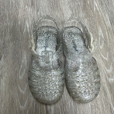 Cat  Jack Toddler Girls Size8 Clear Glitter Jelly Fisherman Sandals Summer Shoe