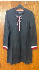 New Tommy Hilfiger Women Sweatshirt / Hoodie Dress Navy Size L