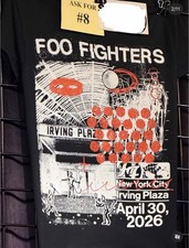 2026 FOO FIGHTERS IRVING PLAZA SHIRT XL NEW YORK CITY CONCERT 4/30 TOUR