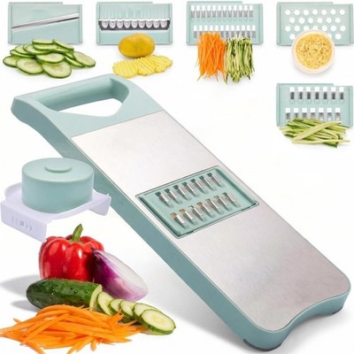 5 In 1 Mandoline Slicer with Slide-On Hand Guard - Vegetable Slicer, Carrot S...