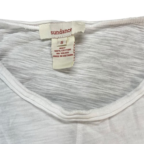Sundance Ruffled Light Spirit Tee White Shirt Women's Size S Casual Classic Top - Picture 3 of 10
