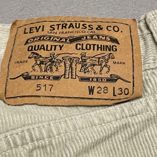 Pantalone Levis Velluto a coste Uomo W26 L30 Biege 517 Vinatge Made in Italy - Foto 4 di 14