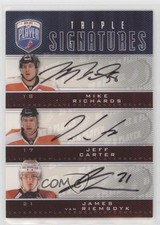 2009 Upper Deck Be a Player Triple Signatures Mike Richards Jeff Carter Auto gu3