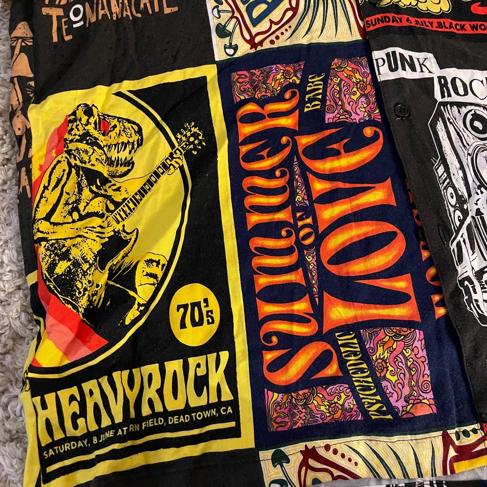 Forever 21 Men Punk Rock Patchwork Button Up Shir… - image 7