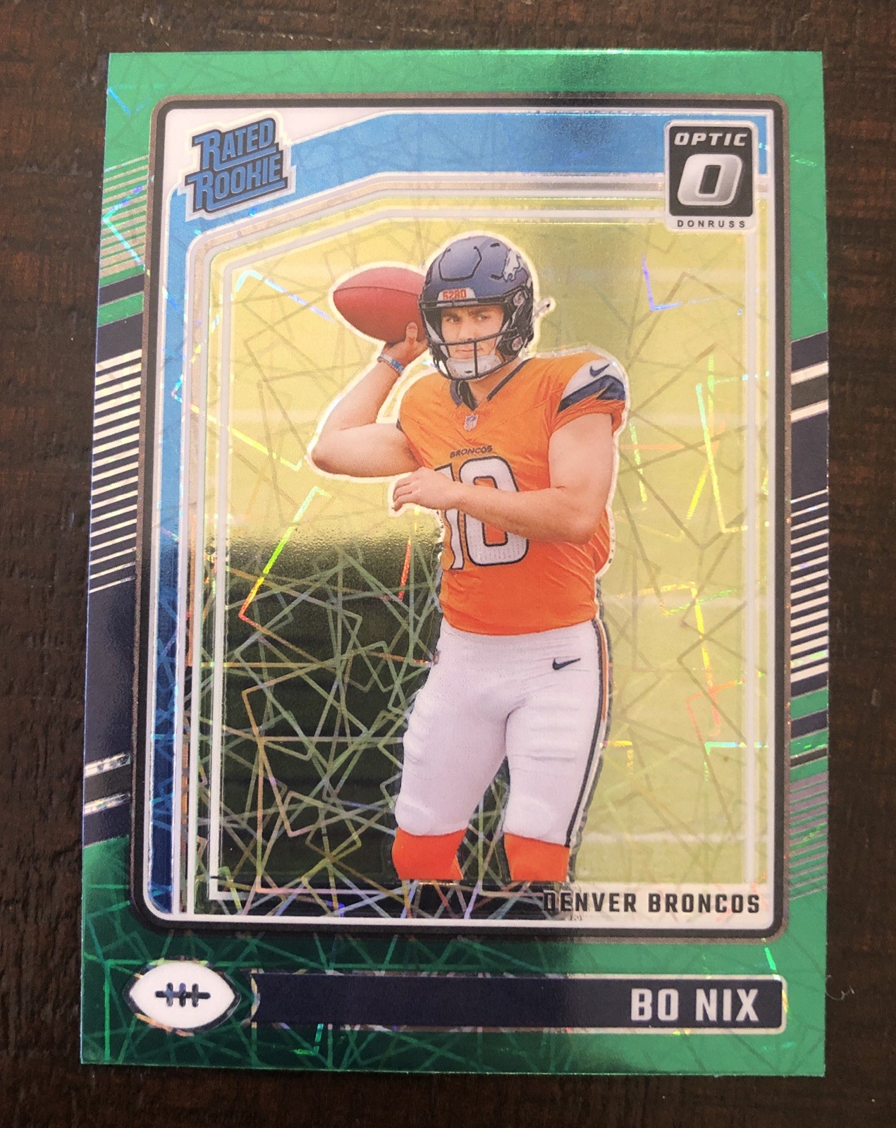 2024 Panini Donruss Optic - Rated Rookie Bo Nix #209 Green Velocity Prizm (RC)