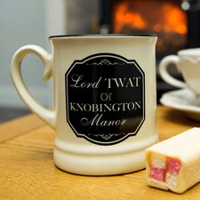 Lord Twat Of Knobington Manor Mug | Funny Offensive Gift For Him